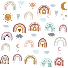 1 vel regenboogsticker voor jongens- en meisjeskamers, zelfklevend PVC, decoratief met regenboogdesign.