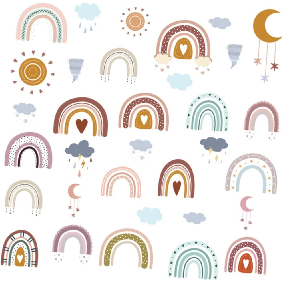 1Sheet Rainbow Decal For Boys And Girls Room Self-Adhesive Pvc Decorative And Rainbow Design Hkhbjs