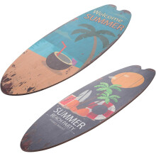 2 stuks zomerse strandbordjes, surfplank wanddecoratie 20x8x0,5 inch