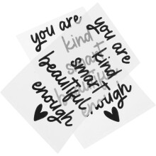 2 Sheets Affirmation Sticker English Inspiration Mirror Sticker Vinyl Pet Material Sleek Contemporary Style