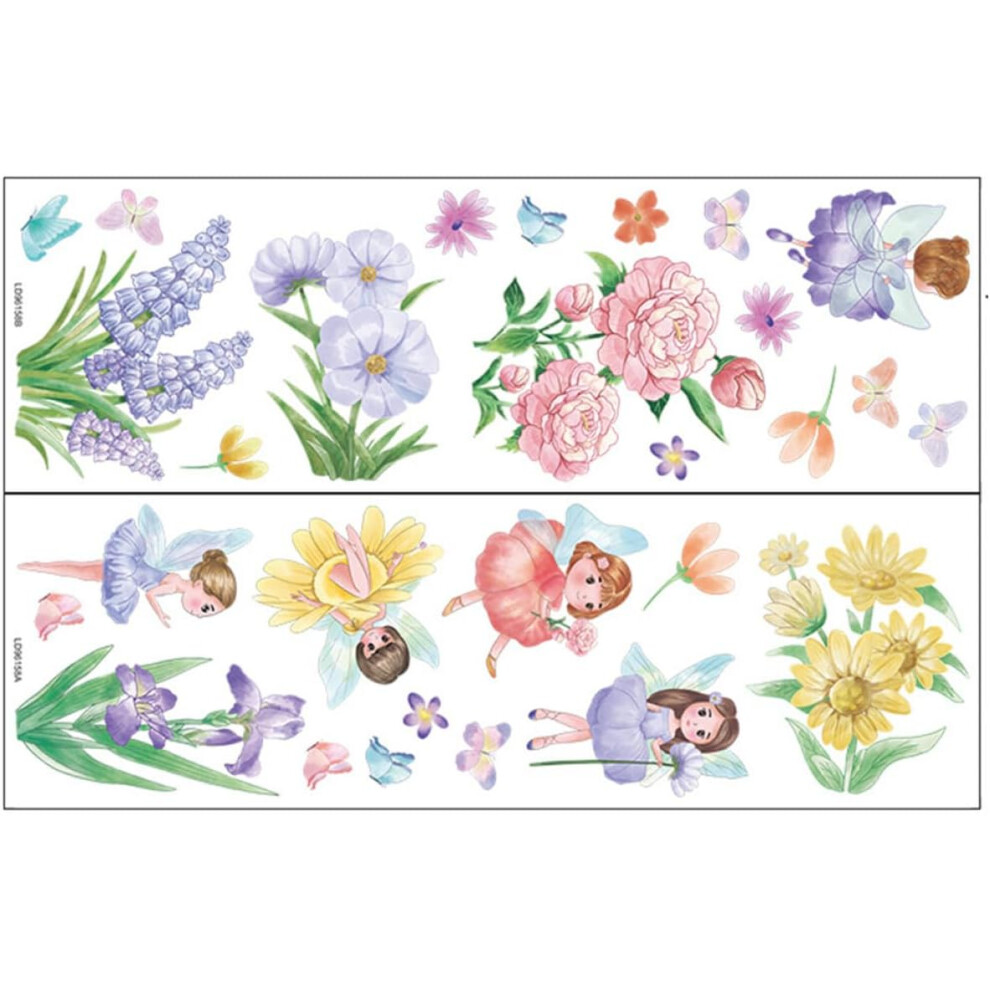 Hkhbjs Flower Butterfly Wall Sticker Bedroom Wall Stickers Pvc Material Easy To Stick