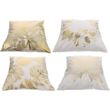4 fundas de almohada decorativas para sofá, 45 x 45 cm, felpa corta, fibra, mano de obra fina.