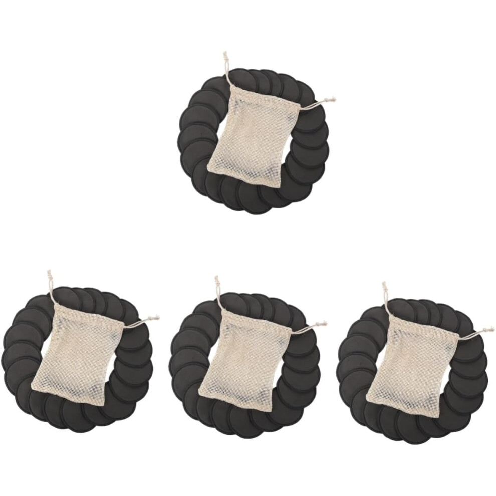 Hkhbjs 4 Sets Reusable Makeup Remover Pads Bamboo Facial Cleansing Pads