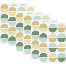 6 vellen muurstickers met halfstippenpatroon, PVC-stippenstickers 12x12 inch