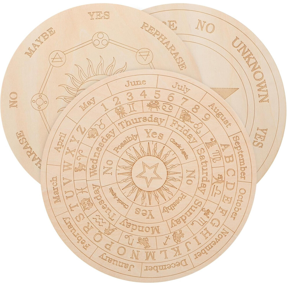 Hkhbjs 3Pcs Universal Symbol Information Board Wooden Crafts Home Decorative Board 15Cm