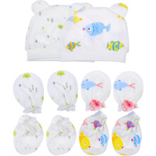 2 ensembles de gants anti-griffures et de couvre-pieds pour bébé, en coton léger et chaud, accessoires d'hiver pour nouveau-nés