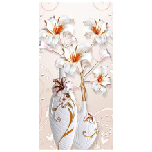 Malen Sie mit Diamantstickerei "Weiß Lily Flower" Diamond Painting Volles Rundes Bild Von Strass Home Decor