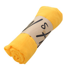 Solid Color Candy Color Cotton Headband Ladies Gift Beautiful Scarf Wild Shade Beach Towel Shawl (Yellow)