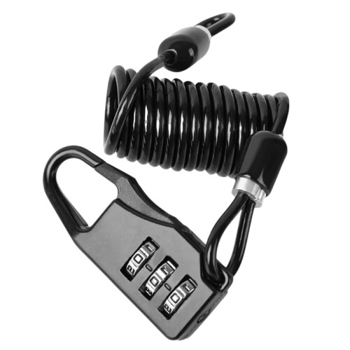 Motorcycle helmet lock, bike helmet lock, 3 digit cable lock