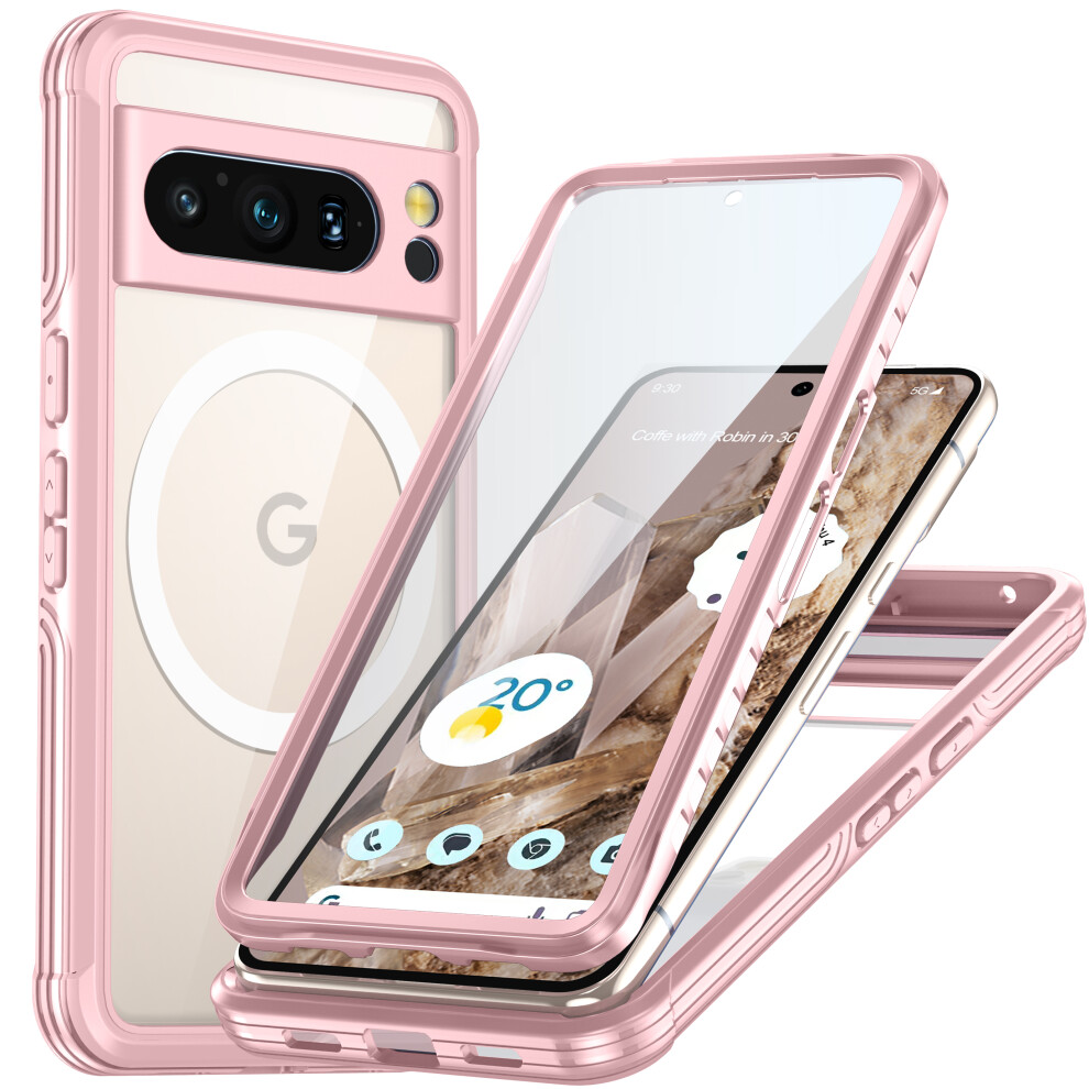 Protective Case For Google Pixel 8 Pro, Magnetic Adsorption, Anti-Shock Pink 7314280706297