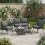 4 Seater Garden Set with Wood Storage Table 4