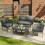 4 Seater Garden Set with Wood Storage Table 8
