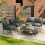 4 Seater Garden Set with Wood Storage Table 7