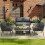 4 Seater Garden Set with Wood Storage Table 9