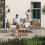 Garden Set with Wood-look Tempered Glass Table 2