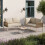 Garden Set with Wood-look Tempered Glass Table 4