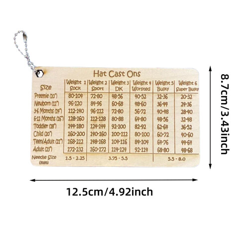 Kit de ferramentas de medição de tricô em madeira 3,5 x 5 polegadas 2