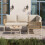 Garden Set with Wood-look Tempered Glass Table 8