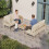 Garden Set with Wood-look Tempered Glass Table 10