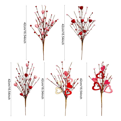 Arranjo floral para o Dia dos Namorados com frutinhas artificiais – 42 cm (16,5 polegadas) 1
