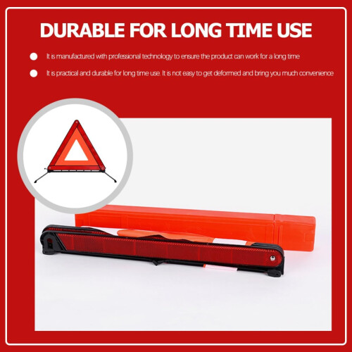 Foldable Emergency Warning Triangle Reflector Car Roadside Safety Triangle Tripod Stand Early Warning Sign 2