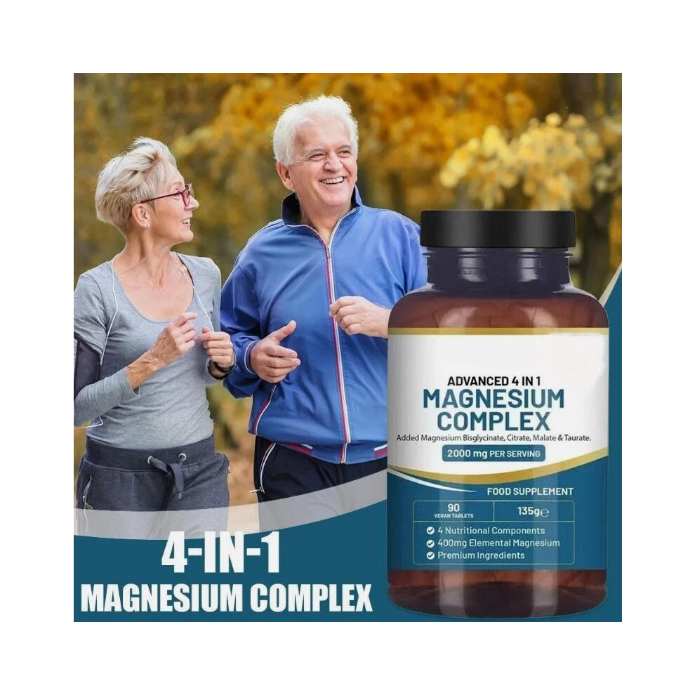 UK High Strength 4-in-1 Complex Tablets Magnesium Glycinate 2000mg
