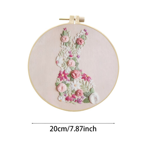 Punch Needle Craft Kit – Daisy Design, 20x20cm Ring 1