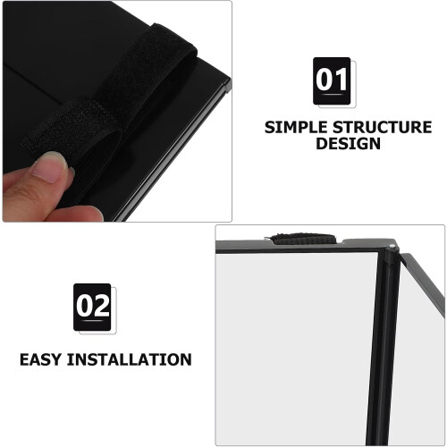 Car Visor Makeup Mirror Foldable Black Vanity Mirror for Car Interior Accessories 2
