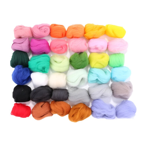 36-χρώμα μαλλιού Roving για βελονάκι felting DIY 1