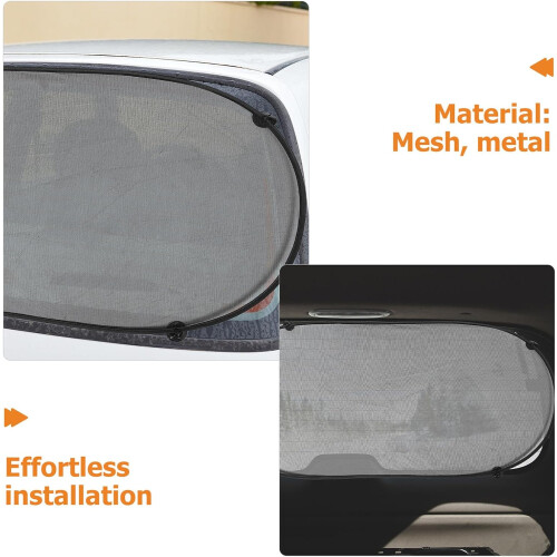 6pcs Car Sunshade Mesh Window Shade Rear Suction Privacy Shield 2