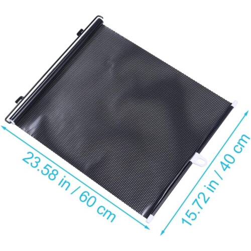 2pcs Car Windshield Retractable Sun Shade 40x60cm Black Silver Front Window Sunshade 1