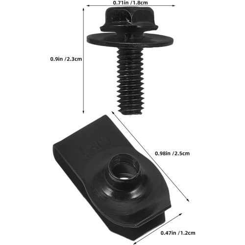 Kit di 40 viti universali per auto con clip metalliche per paraurti 1