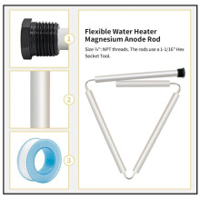 Flexible Magnesium Anode Rod,Hot Water Heater Anode Rod Replace for GE, Rheem, Reliance, Richmond, Water Heater
