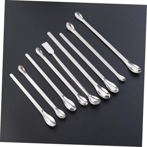 9pcs Stainless Steel Mixing Spoons Laboratory Scoops for Precise Sampling and Mixing 2