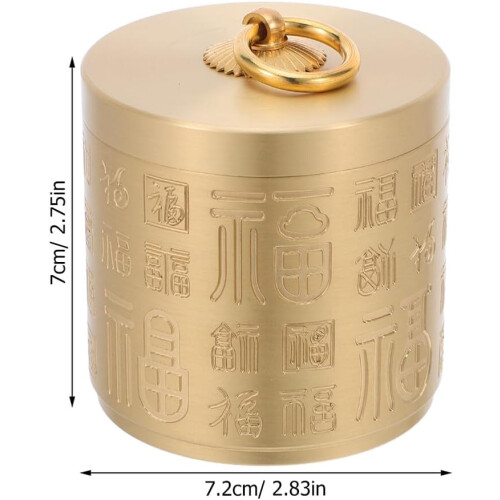 Cinzeiro de latão com tampa Compacto redondo Gold Ash Holder 1