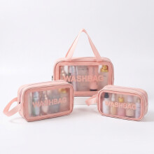 Transparent PVC Cosmetic Bag, Large Clear Toiletry Bag, Waterproof Wash Bag
