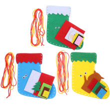 Kit para fazer meia de Natal DIY – 3 tecidos não tecidos festivos
