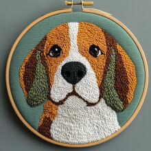 Nålstanskit Beagle Design 20x20cm Nybörjarset