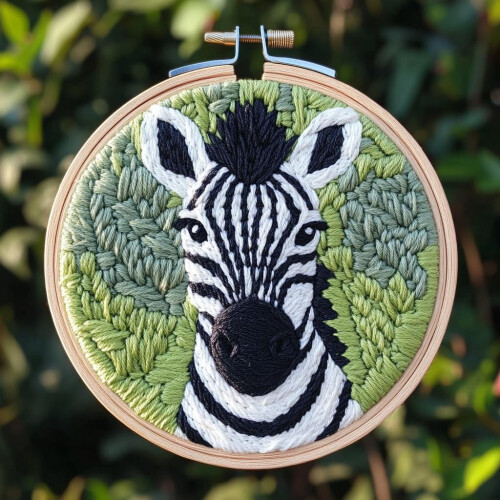 Zebra Punch Needle Kit – DIY Stickset mit Stickvorlage