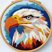 Broderikit med punchnål för nybörjare – 20x20 cm ring,