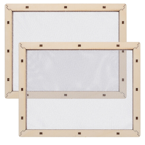 Wooden Paper Making Screen Frames Fine Mesh 2-Pack