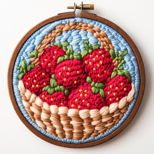 Punch Needle Set Rote Erdbeeren Stempelmuster 1 Stück