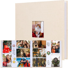 4x6-Fotoalbum mit Leineneinband und Sichtfenster