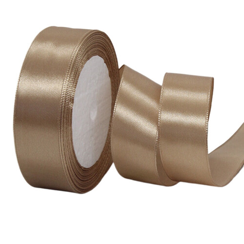 Beigefarbenes Satinband, 25 Yards  1 Zoll
