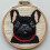 Kit per punch needle con bulldog francese nero, cerchio e schema 1