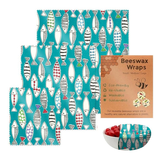Beeswax Food Wraps Reusable S/M/L 3 Pieces