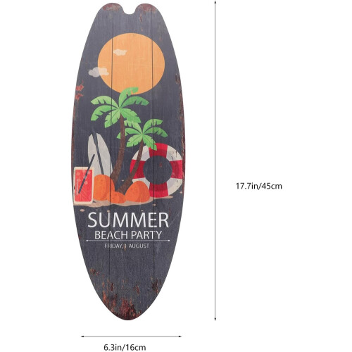 2pcs Summer Beach Signs Surf Board Wall Decorations 20x8x0.5in 1