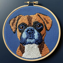 Nålslagssats Tecknad Boxerhund 20x20cm