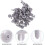50pcs Plastic Rivets for Bumper Auto Push Pin Clips Fixation Kit Grey M8 Hole 8