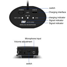 2X Wireless Microphone Set with -Wear + Lavalier Lapel Mics Transmitter Receiver UHF Frequency for Speech Teaching